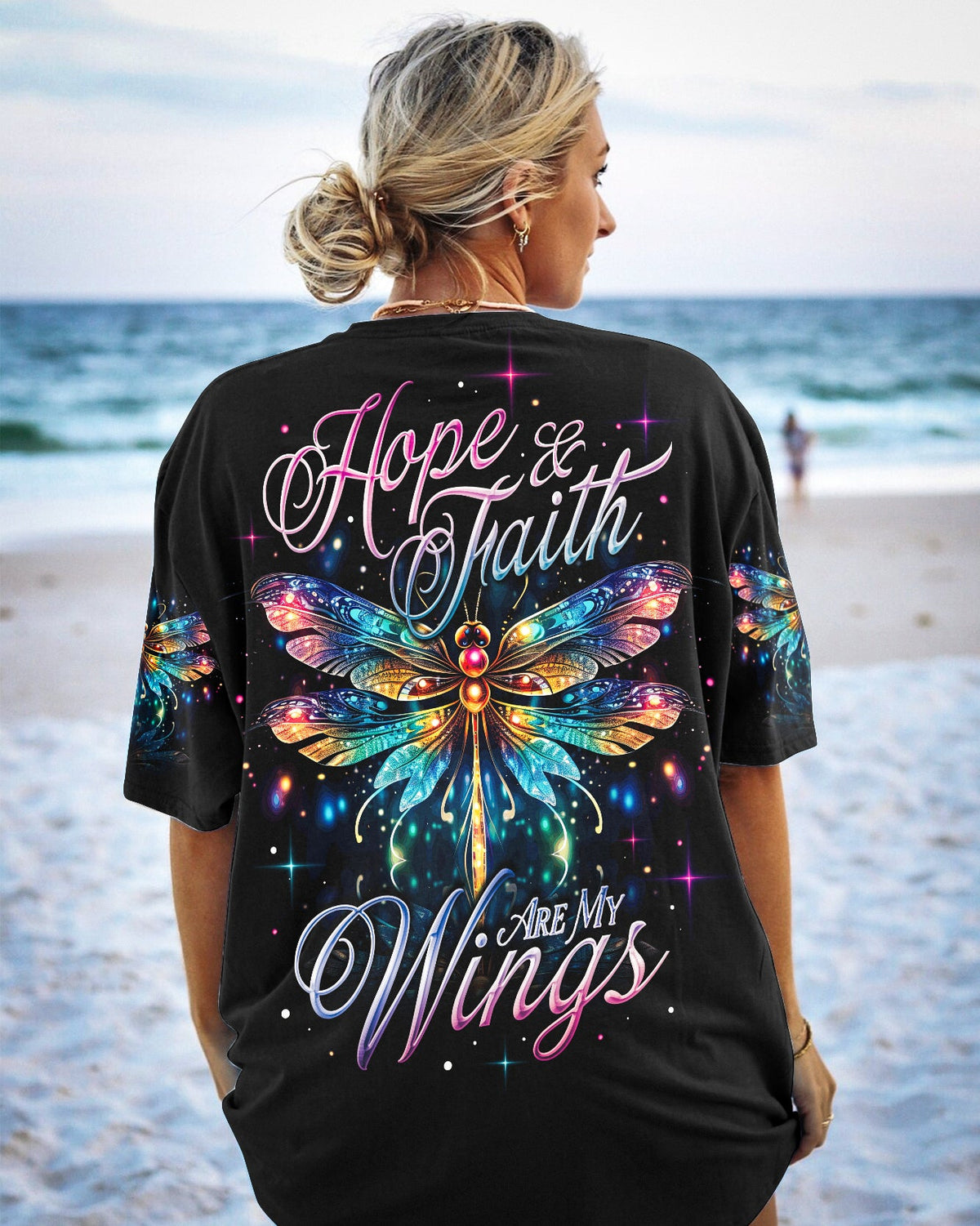 Hope And Faith Are My Wings Dragonfly Women's All Over Print Shirt - Ty0307232