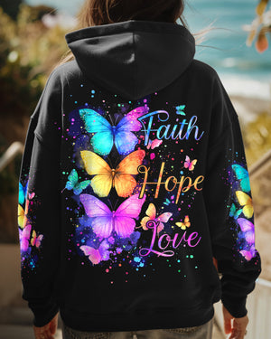 Faith Hope Love Butterflies Women's All Over Print Shirt - Tyqy2201251