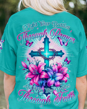 Win Your Battles Through Faith Women's All Over Print Shirt - Tyqy2604242