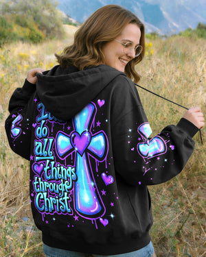 I Can Do All Things Through Christ Neon Women's All Over Print Shirt - Tlnt1007262