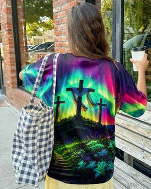Cross Glowing Aurora Women's All Over Print Shirt - Tlnt0607263