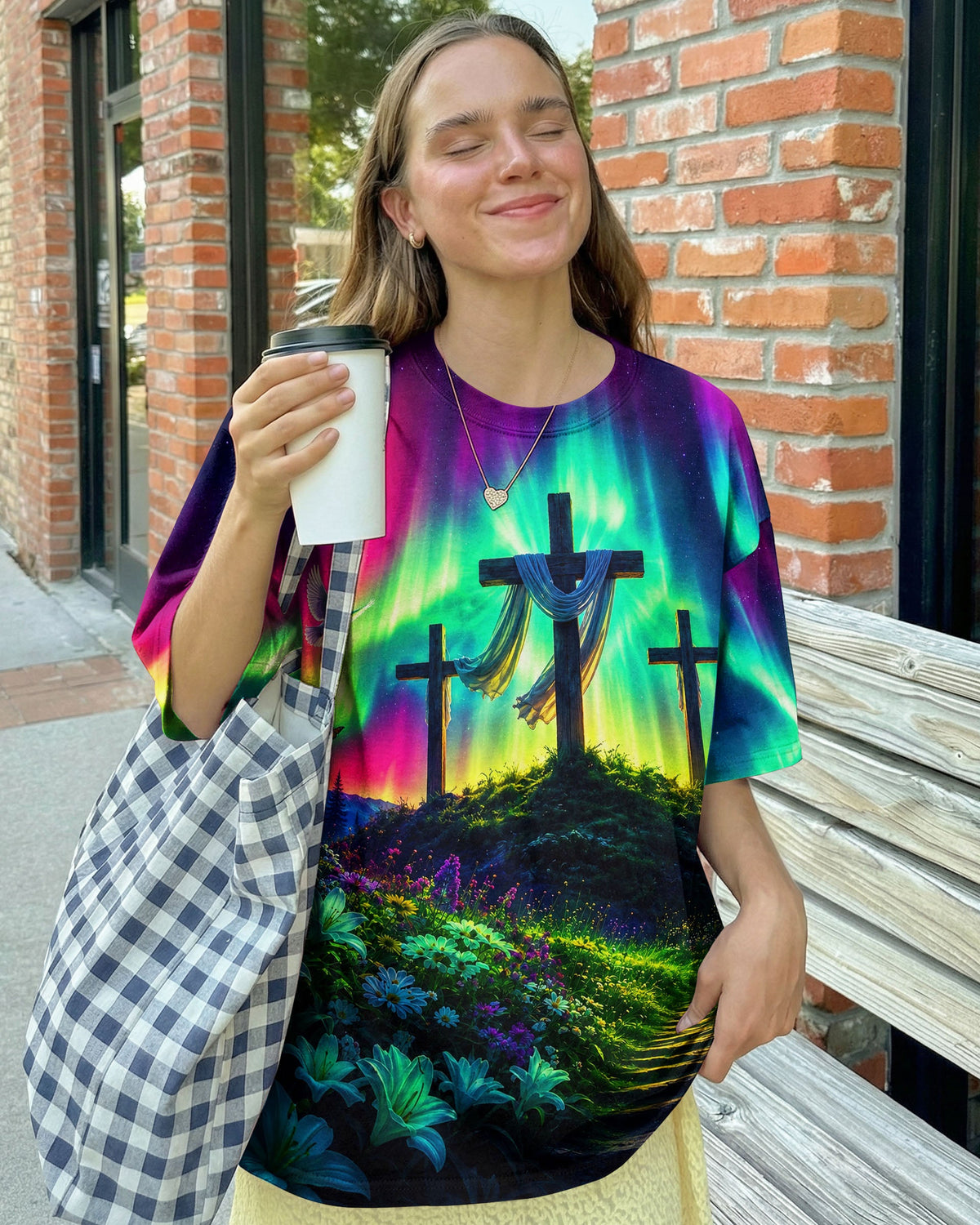 Cross Glowing Aurora Women's All Over Print Shirt - Tlnt0607263