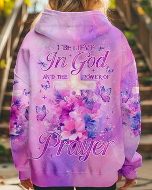 I Believe In God Flower Cross Women's All Over Print Shirt - Tlno0312243