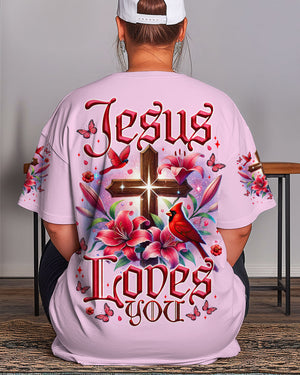 Jesus Loves You Cardinals Women's All Over Print Shirt - Tytm1103252
