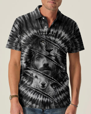 Strength And Sacrifice Lion Lamb Jesus Black & White Swirl Men's All Over Print Shirt - Tltw0502263