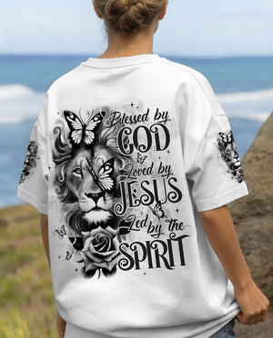 Blessed By God Lion Women's All Over Print Shirt - Typq1701262