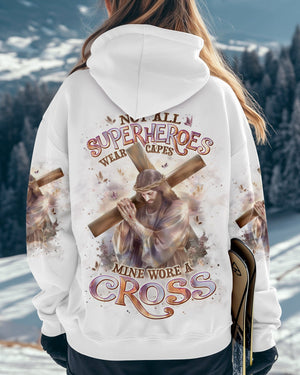 Not All Superheroes Wear Capes Mine Wore A Cross Women's All Over Print Shirt - Tlpq0211242