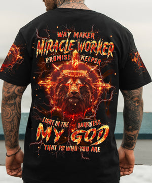 Way Maker Miracle Worker Cross Lion Men's All Over Print Shirt - Tlpq1904244