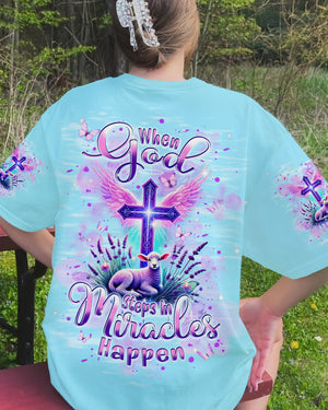 When God Steps In Miracles Happen Lamb Women's All Over Print Shirt - Tlpq2106241