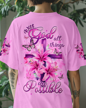 With God All Things Are Possible Women's All Over Print Shirt - Typq0406251