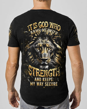 It Is God Who Arms Me With Strength Lion Men's All Over Print Shirt - Tlhn1203261