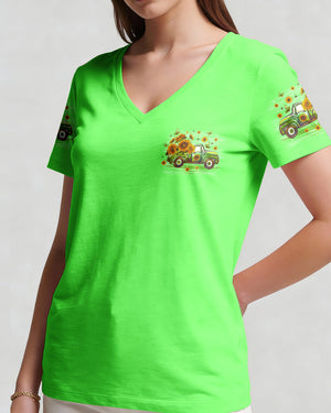 Jesus Take The Wheel Truck Sunflower Women's All Over Print Shirt - Tlno1704261