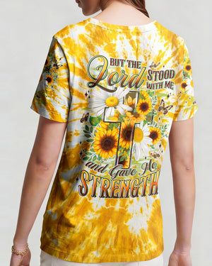Lord Stood With Me Cross Flowers Women's All Over Print Shirt - Tyln2304261
