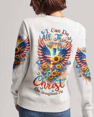 I Can Do All Things Through Christ Wings Sunflower Women's All Over Print Shirt - Tlnz1412234