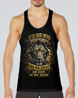 It Is God Who Arms Me With Strength Lion Men's All Over Print Shirt - Tlhn1203261
