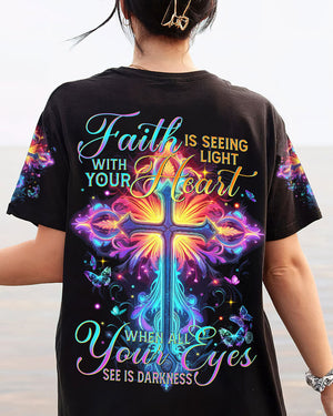 Faith Is Seeing Light With Your Heart Women's All Over Print Shirt - Tytm2706233