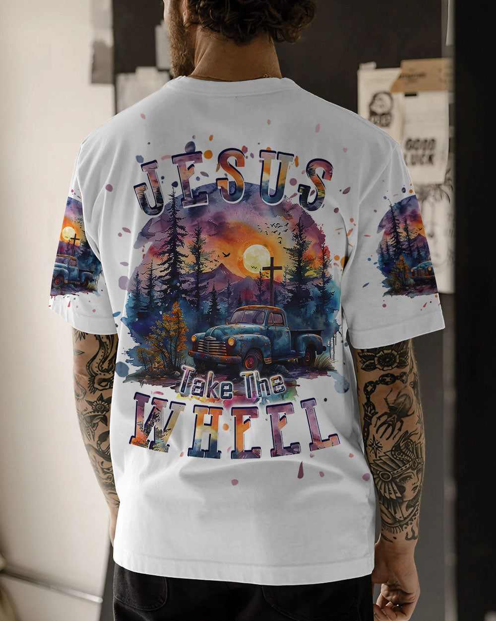 Jesus Take The Wheel Men's All Over Print Shirt - Tlpq1903241