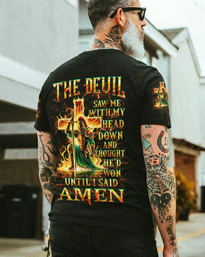 The Devil Caught Me With My Head Down Men's All Over Print Shirt - Yhhn0406242