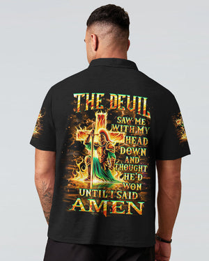 The Devil Caught Me With My Head Down Men's All Over Print Shirt - Yhhn0406242