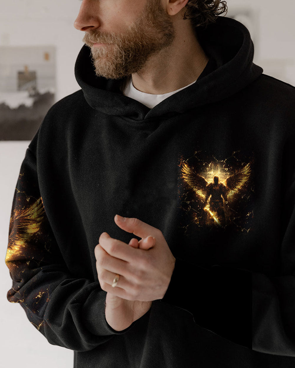 A Warrior Of Christ Fire Wings Men's All Over Print Shirt - Tlno0403242