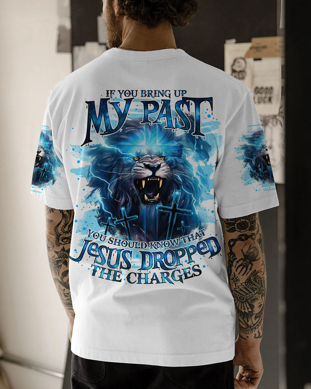 Jesus Dropped The Charges Lion Men's All Over Print Shirt - Tlno0506244