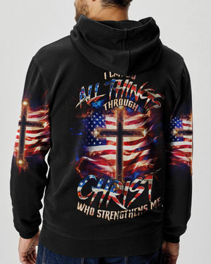 I Can Do All Things Through Christ Cross Flag Men's All Over Print Shirt - Tlno0801243