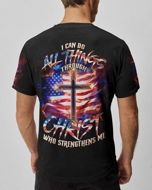 I Can Do All Things Through Christ Cross Flag Men's All Over Print Shirt - Tlno0801243