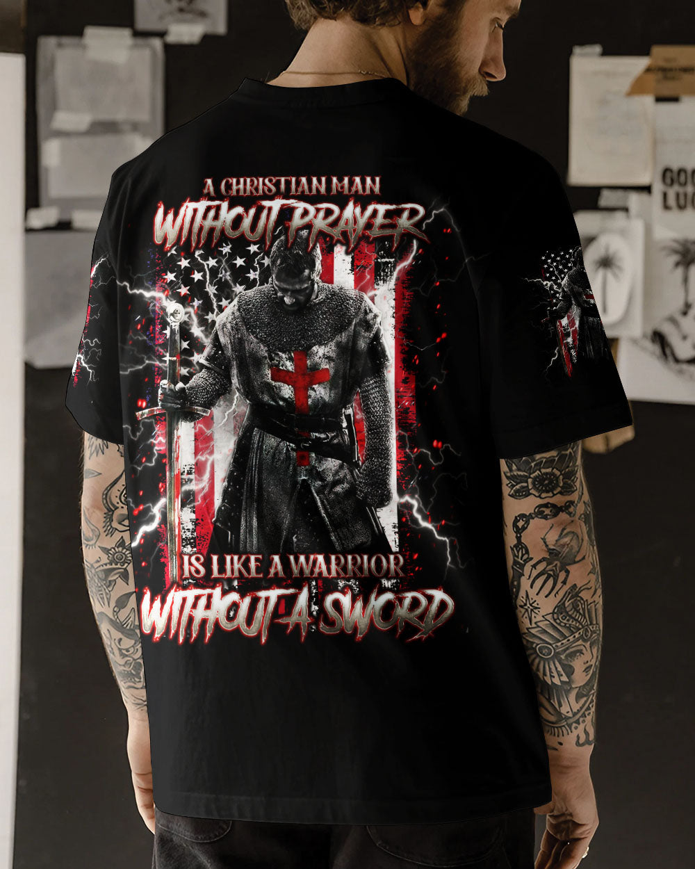 A Christian Man Without Prayer Warrior Men's All Over Print Shirt - Tlno0805244
