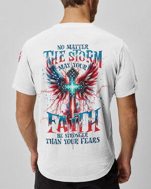 No Matter The Storm Cross Wings Men's All Over Print Shirt - Tlno1601243