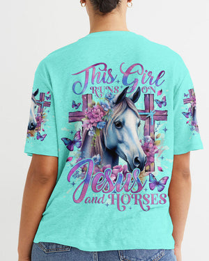 Runs On Jesus And Horses Women's All Over Print Shirt - Tlno2612234