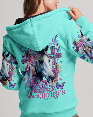Runs On Jesus And Horses Women's All Over Print Shirt - Tlno2612234