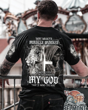 Way Maker Miracle Worker Cross Lion Men's All Over Print Shirt - Tlnt2005242