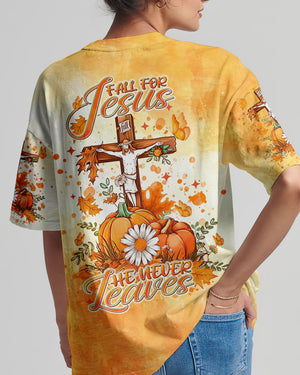 Fall For Jesus He Never Leaves Women's All Over Print Shirt - Tlnt2907242