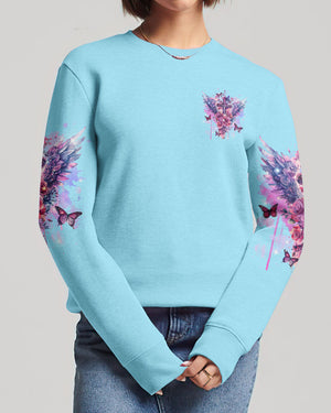 She Is Carried By His Grace Cross Wings Women's All Over Print Shirt - Tlnz0203244