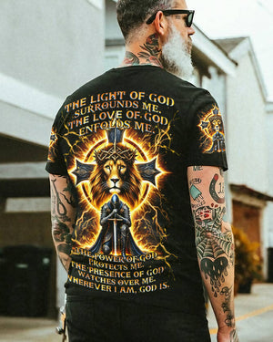 The Light Of God Surround Me Lion Warrior Men's All Over Print Shirt - Tlnz0212243