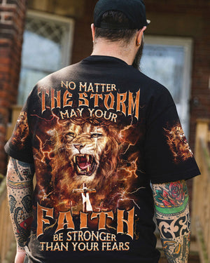 No Matter The Storm Lion Men's All Over Print Shirt - Tlnz0603252