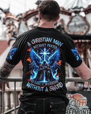 A Christian Man Without Prayer Warrior Men's All Over Print Shirt - Tlnz0705245