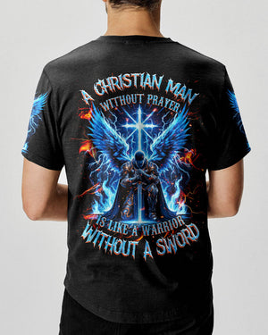 A Christian Man Without Prayer Warrior Men's All Over Print Shirt - Tlnz0705245
