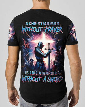 A Christian Man Without Prayer Warrior Men's All Over Print Shirt - Tlnz1802254