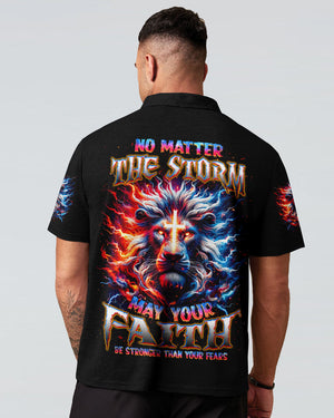 No Matter The Storm Lion Men's All Over Print Shirt - Tlnz2210244