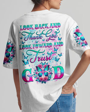Look Back And Thank God Butterfly Women's All Over Print Shirt - Tlnz3101244