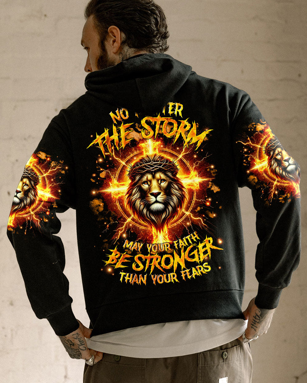 No Matter The Storm Lion Men's All Over Print Shirt - Tltr0512244