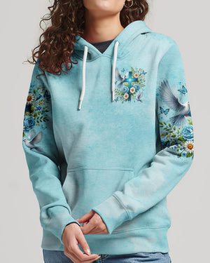 I Believe In God Floral Cross Dove Women's All Over Print Shirt - Tltr1506244