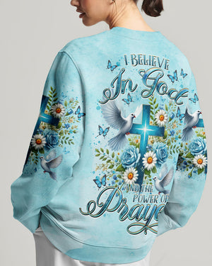 I Believe In God Floral Cross Dove Women's All Over Print Shirt - Tltr1506244