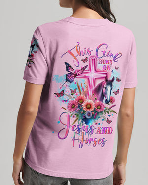 Runs On Jesus And Horses Women's All Over Print - Tltw1812233