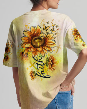 Faith Sunflowers Women's All Over Print Shirt - Tltw1906243