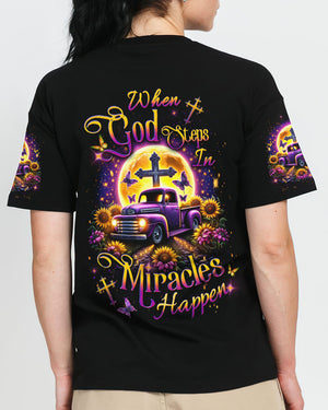 When God Steps In Miracles Happen Women's All Over Print Shirt - Yhdu3101241