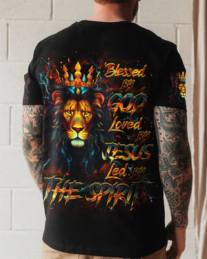 Blessed By God Loved By Jesus Lion Men's All Over Print Shirt - Yhhg2608253