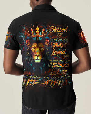 Blessed By God Loved By Jesus Lion Men's All Over Print Shirt - Yhhg2608253