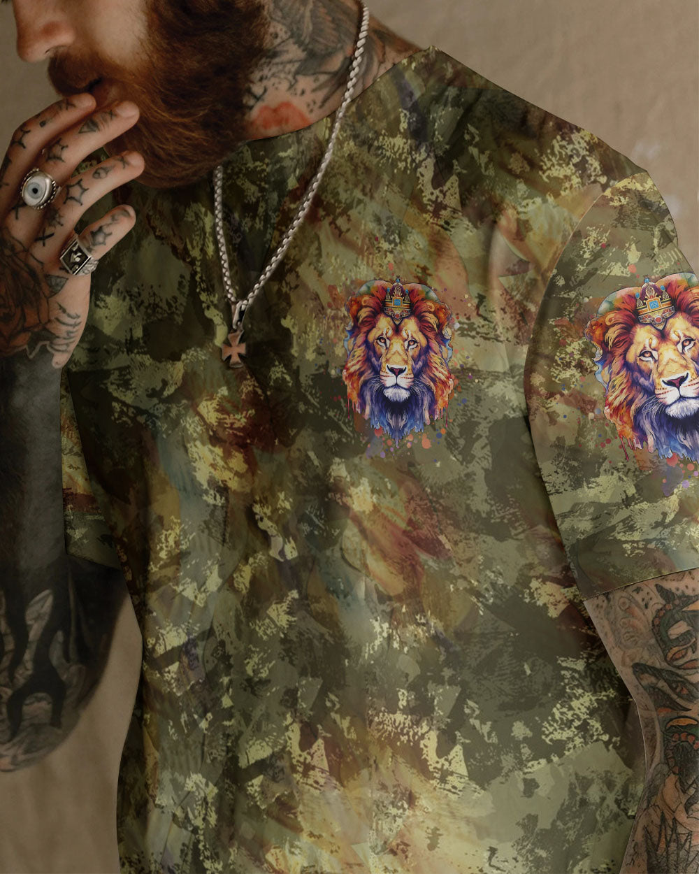 Jesus Lion of Judah Christian Men's All Over Print Shirt - Yhhn2006243